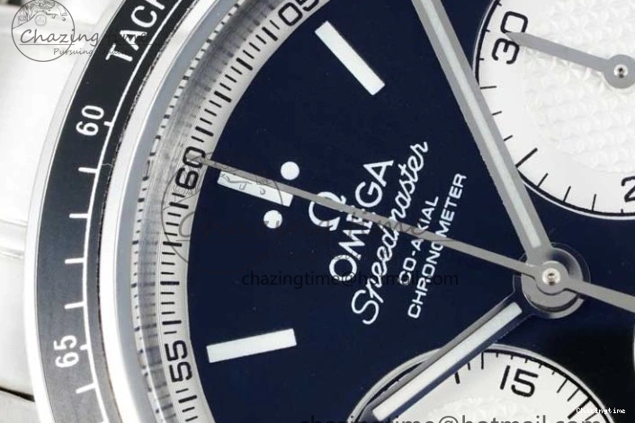 0720 Cozy Speedmaster Racing Master SS HKF Best Edition Black White Dial on SS Bracelet A 7807